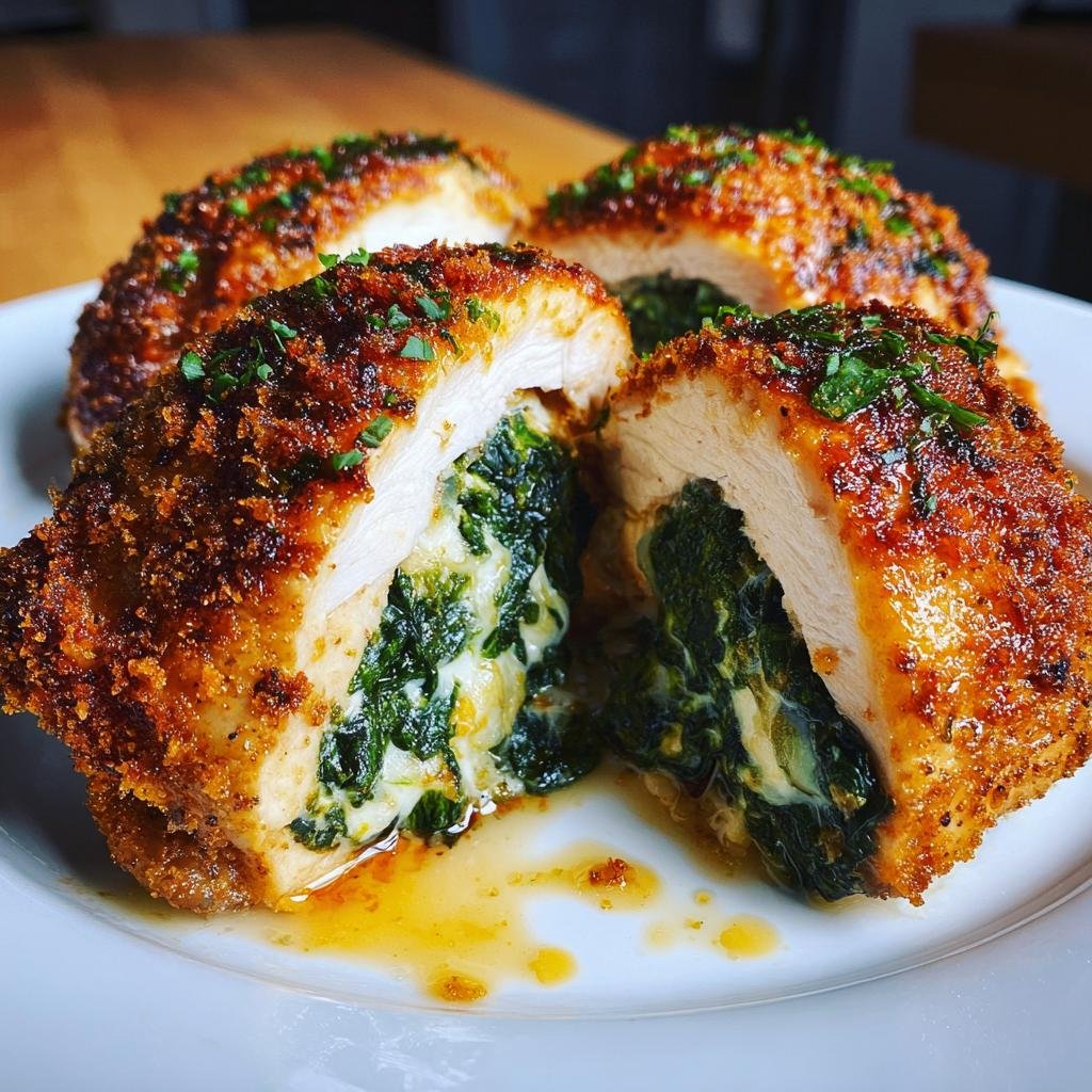 Air Fryer Stuffed Chicken Breasts (Spinach, Cheese)
