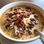 35-Minute Air Fryer Bacon Mushroom Swiss Cheeseburger Soup Bliss 3 Air fryer Bacon Mushroom Swiss Cheeseburger Soup