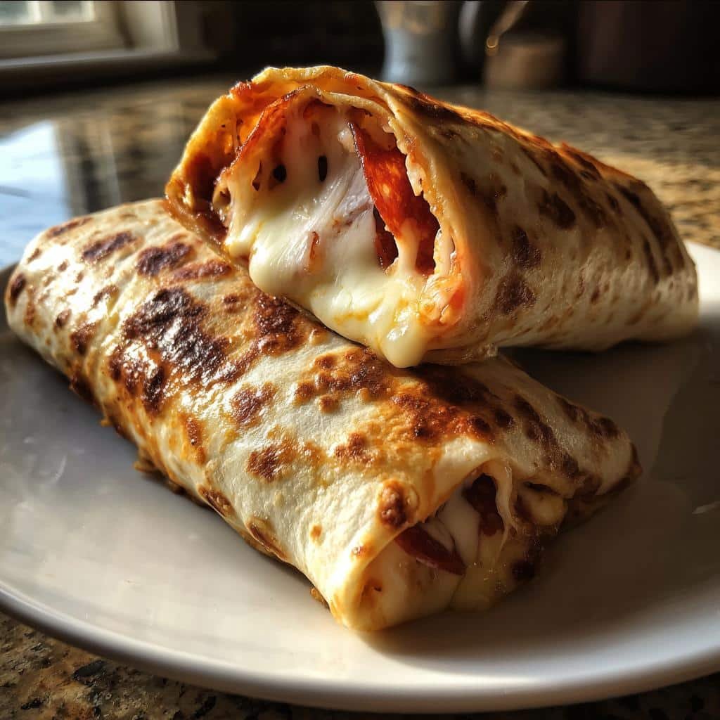 Air fryer Baked Pizza Wraps