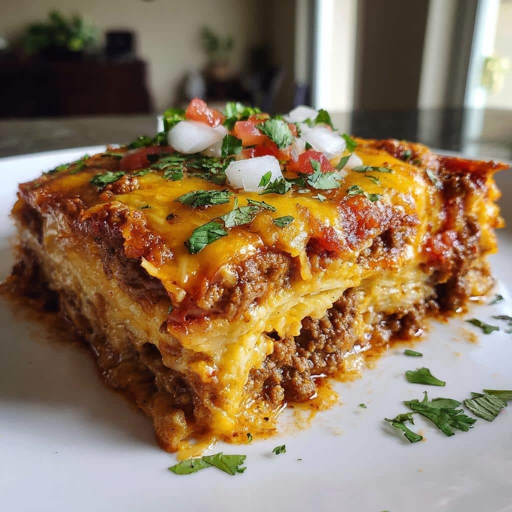 Air fryer Beef Enchilada Casserole