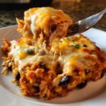 Air fryer Chicken & Rice Enchilada Casserole for thanksgiving