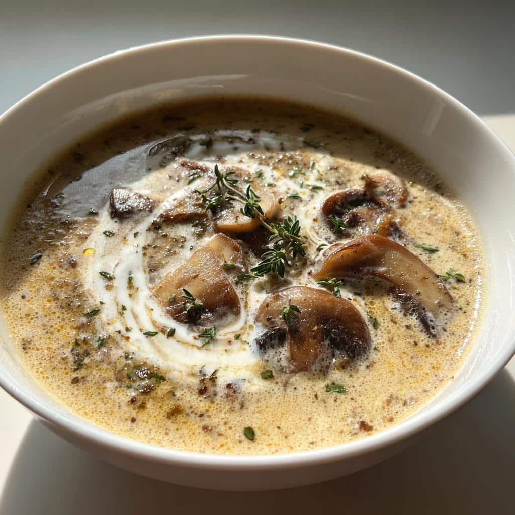 Air fryer Creamy Mushroom Soup