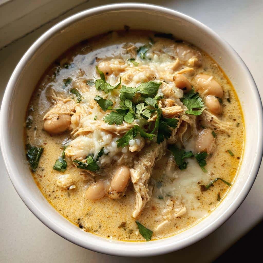 Air fryer Creamy White Chicken Chili