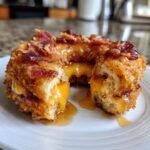Air fryer Donut Grilled Cheese with Bacon & Maple Glaze