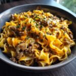 Air fryer Easy Crockpot Cheesy Beef and Noodles