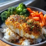 Air fryer Garlic Butter Fish Bowl