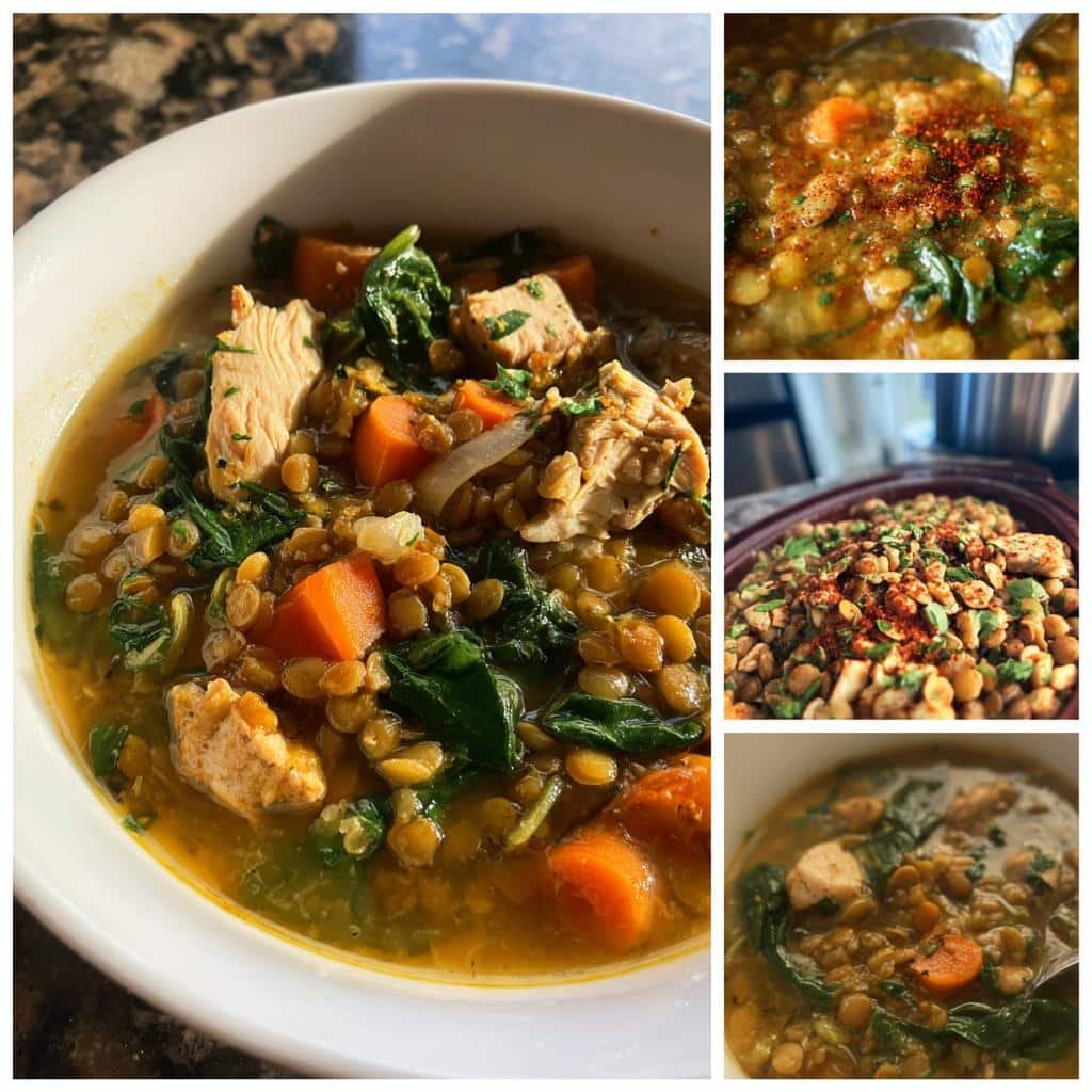 Air fryer High-Protein Lentil & Chicken Soup