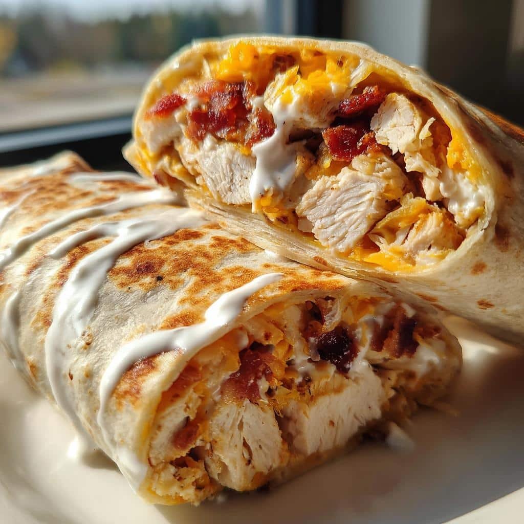Air fryer Homemade Crispy Bacon Ranch Chicken Wraps Fot Thanksgiving