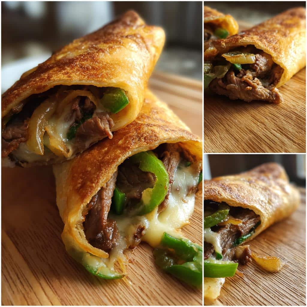 Air fryer Keto Philly Cheesesteak Roll Ups