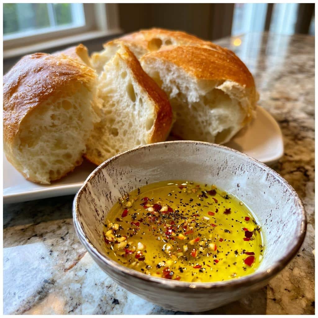 Air fryer Olive Oil Dip with Warm Bread