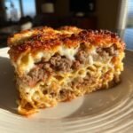 Air fryer Parmesan Garlic Bacon Cheeseburger Lasagna