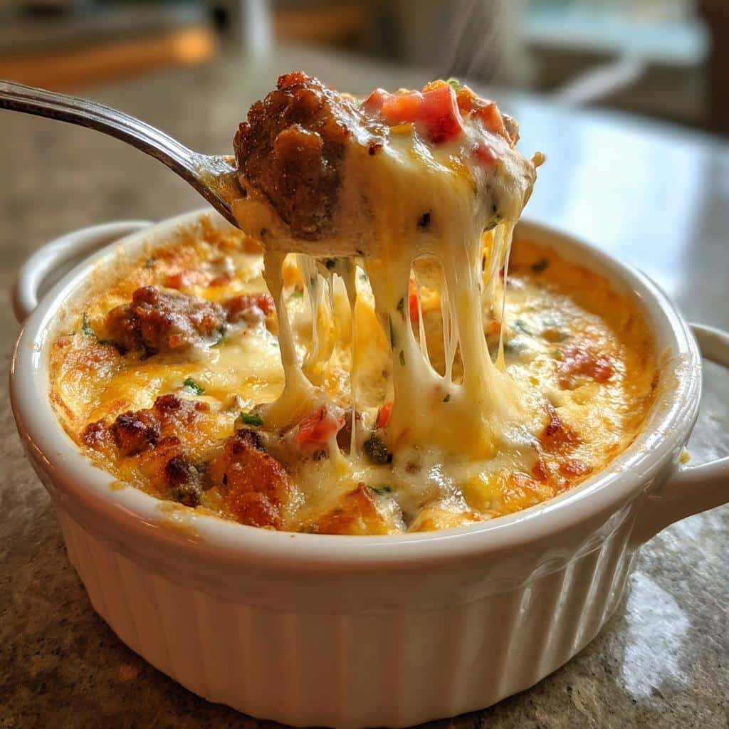 Air fryer Sausage Cheese Dip for thanksgiving
