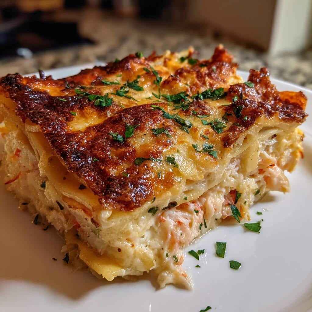 Air fryer Seafood Lasagna with Shrimp & Crab