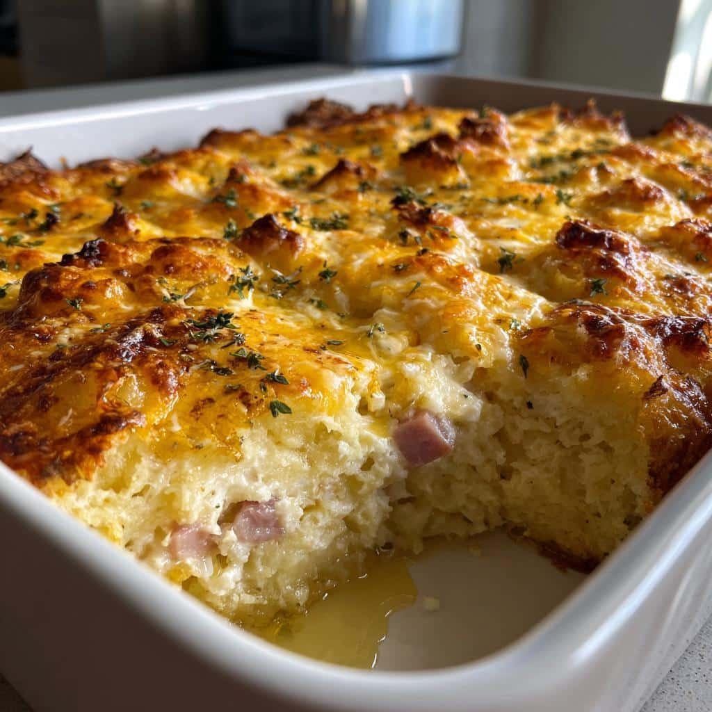 Air fryer Thanksgiving Crockpot Ham and Potato Casserole