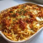 Air fryer christmas Baked Cream Cheese Spaghetti