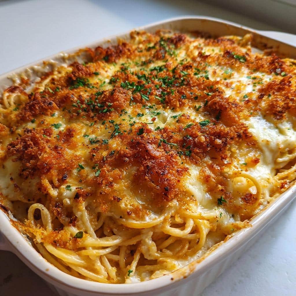 Air fryer christmas Baked Cream Cheese Spaghetti