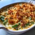 Air fryer christmas Cheddar Bay Green Bean Casserole