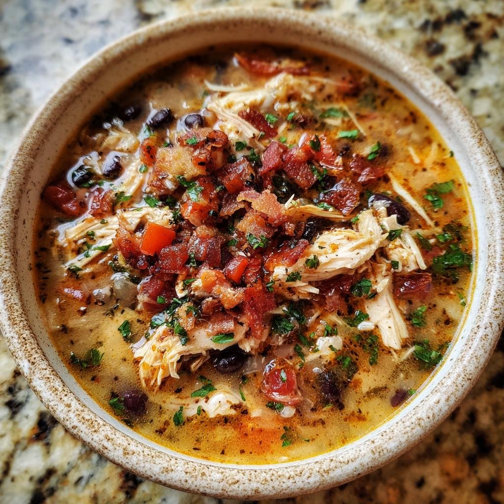 Air fryer christmas Easy Smoky Chicken, Bacon, and Black Bean Soup