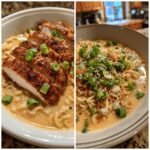 Air fryer christmas Fiery Chicken Ramen with Creamy Garlic Sauce