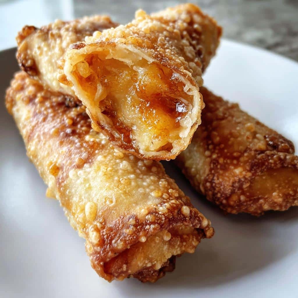 Air fryer christmas Peach Cobbler Egg Rolls