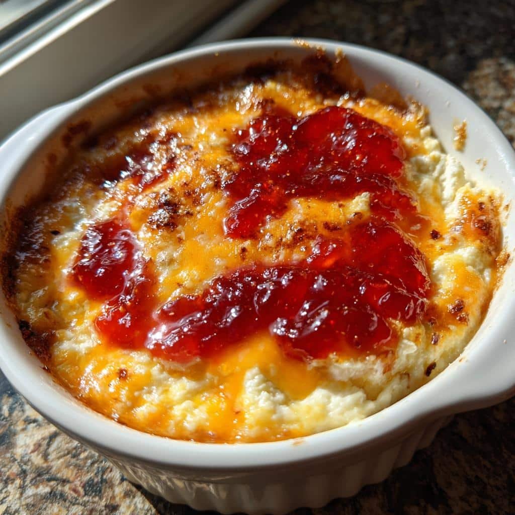 Air fryer christmas Pepper Jelly Cheese Dip