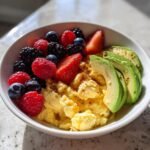 10-Minute Air Fryer Christmas Power Breakfast Bowl Bliss 3 Air fryer christmas Power Breakfast Bowl with Scrambled Eggs, Avocado & Berries