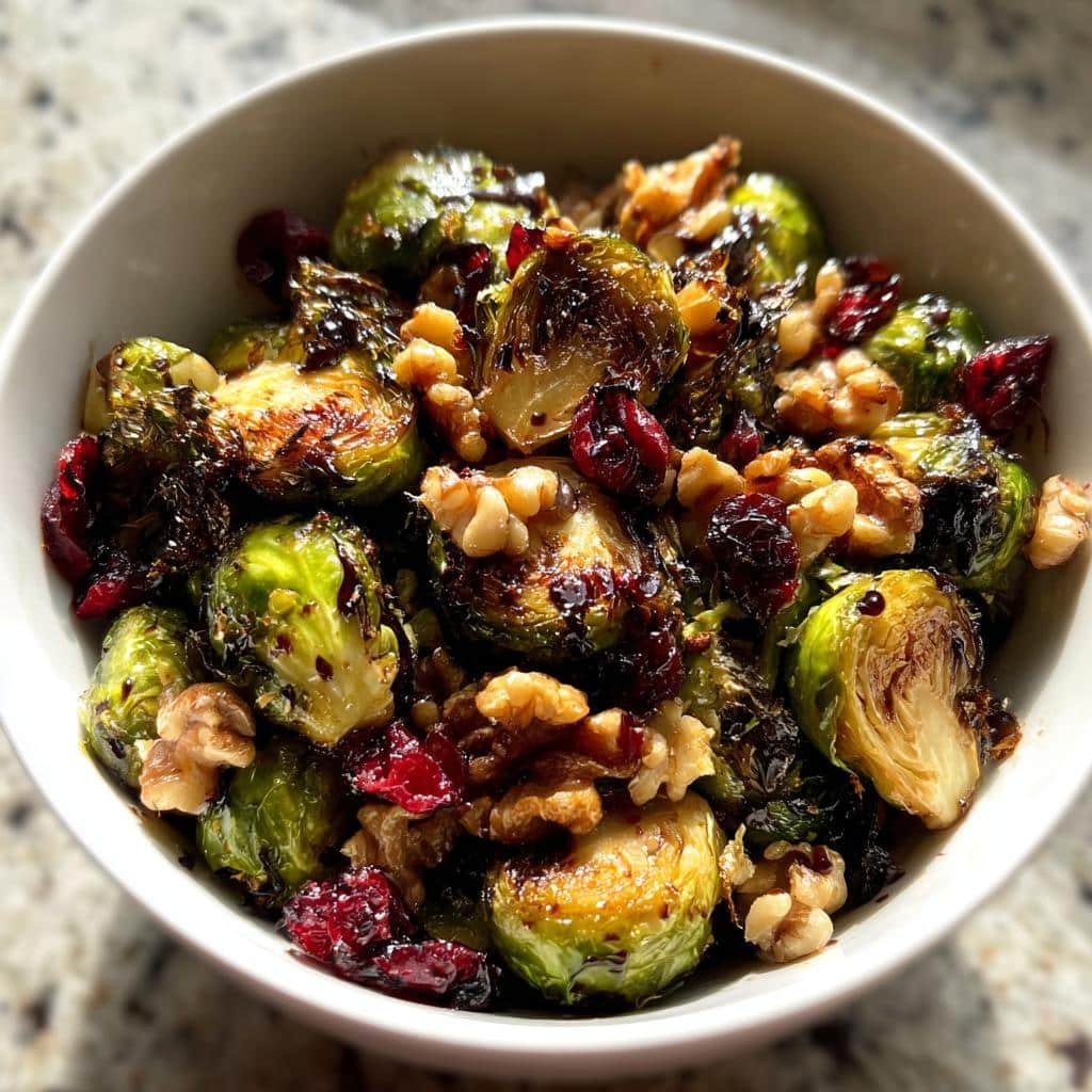 Air fryer christmas Roasted Brussels Sprouts Salad