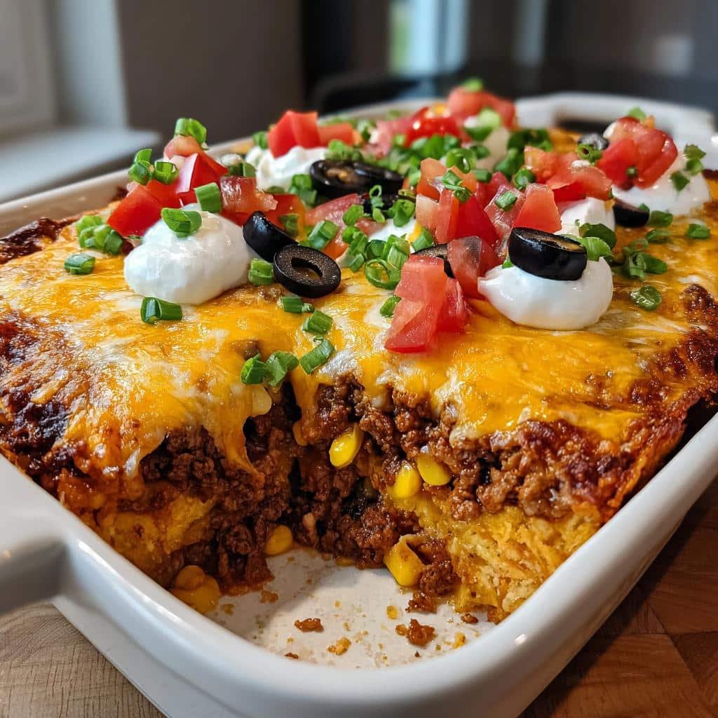 Air fryer christmas Walking Taco Casserole