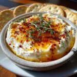 Air fryer christmas Whipped Feta with Hot Honey