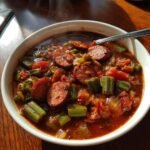 Christmas Air fryer Andouille Sausage & Okra Soup (Gumbo-Style)