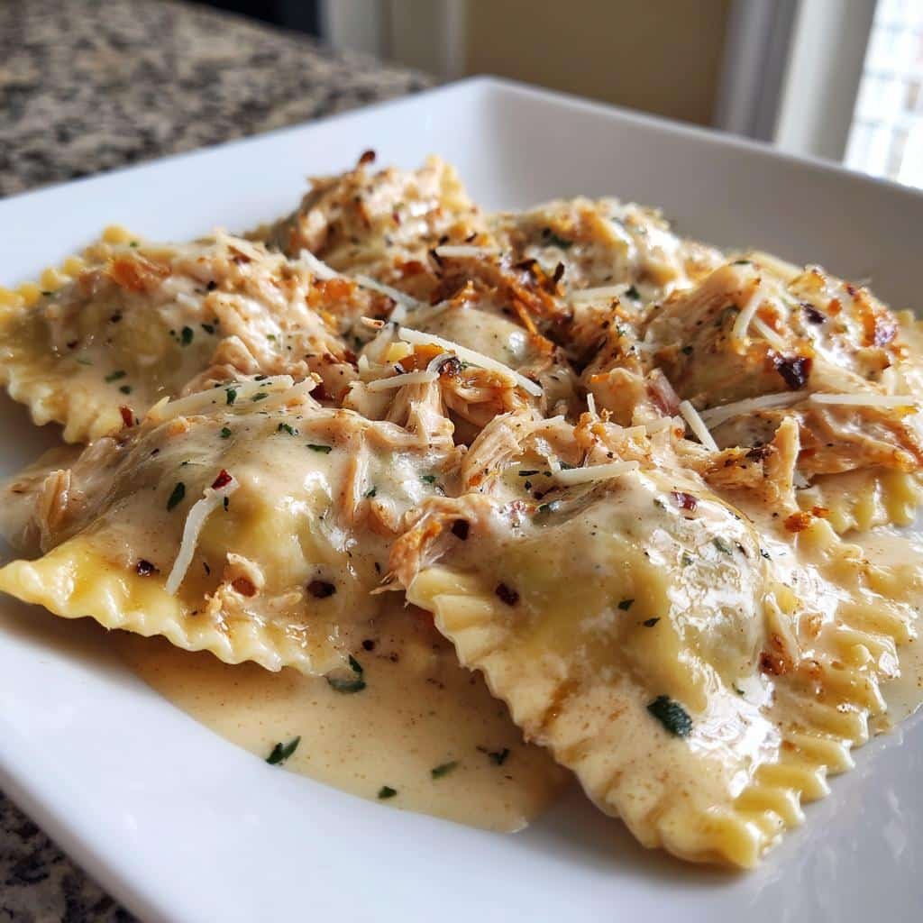 Christmas Air fryer Creamy Sun-Dried Tomato Chicken Ravioli