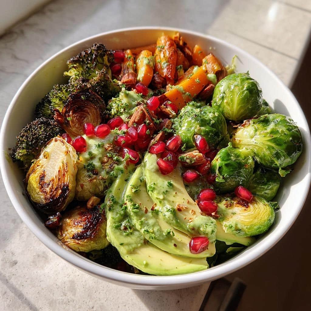 Christmas Air fryer Green Goddess Veggie Bowl