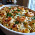 Christmas Air fryer Shrimp Scampi Pasta Bake