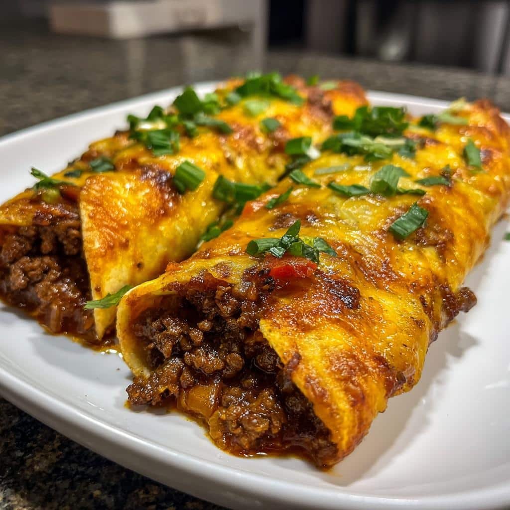 Christmas air fryer Beef Enchiladas
