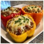 Christmas air fryer Ground Beef & Stuffed Peppers