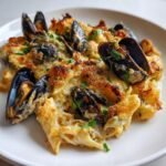 Christmas air fryer Mussels and Pasta Bake