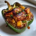 Thanksgiving Air fryer Teriyaki Pineapple Chicken & Rice Stuffed Peppers