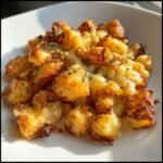 air fryer Classic Cheesy Potatoes with a garlic herb