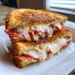 Air Fryer Beef Pepperoni Mozzarella Sandwich