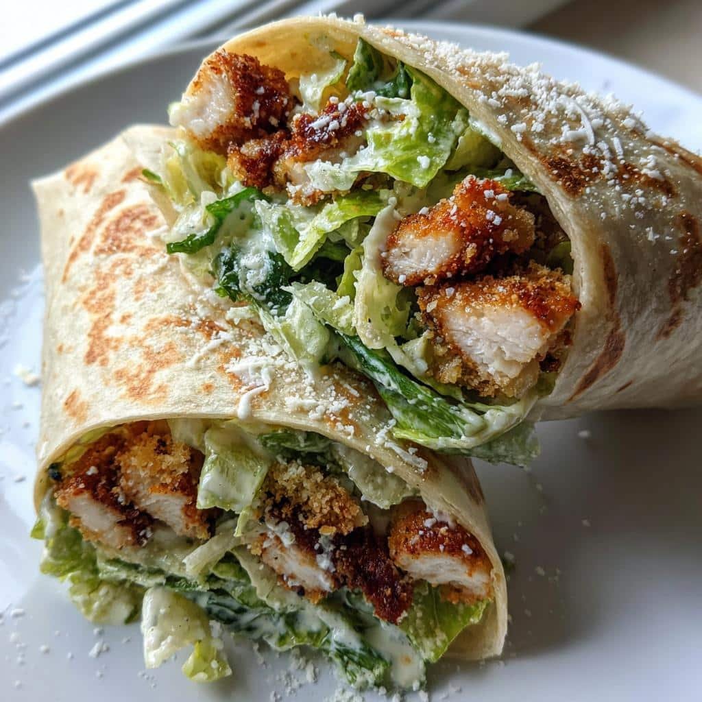 Air Fryer Chicken Caesar Wraps