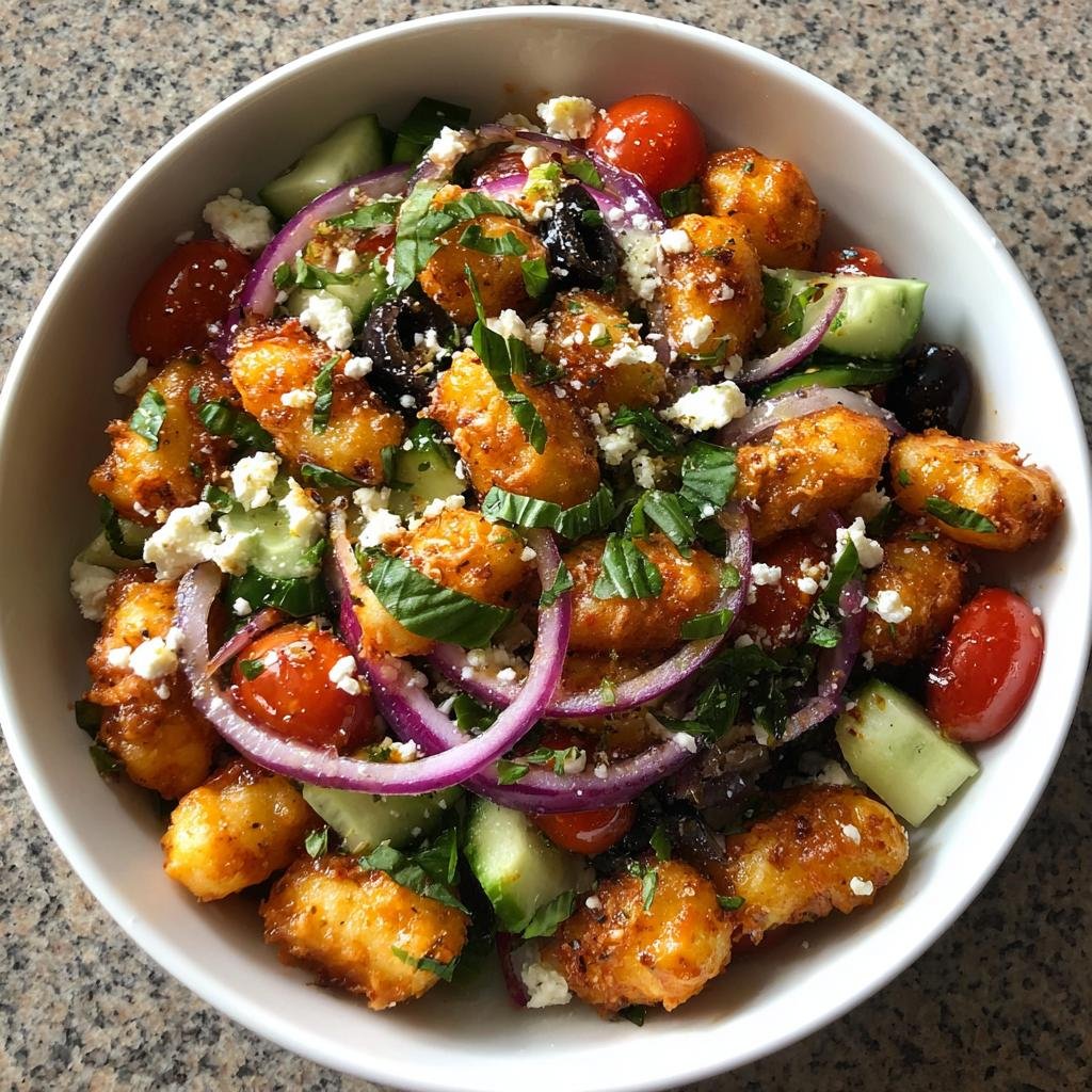 Air Fryer Crispy Gnocchi Salad (Cold Pasta Salad Style) - detail 1