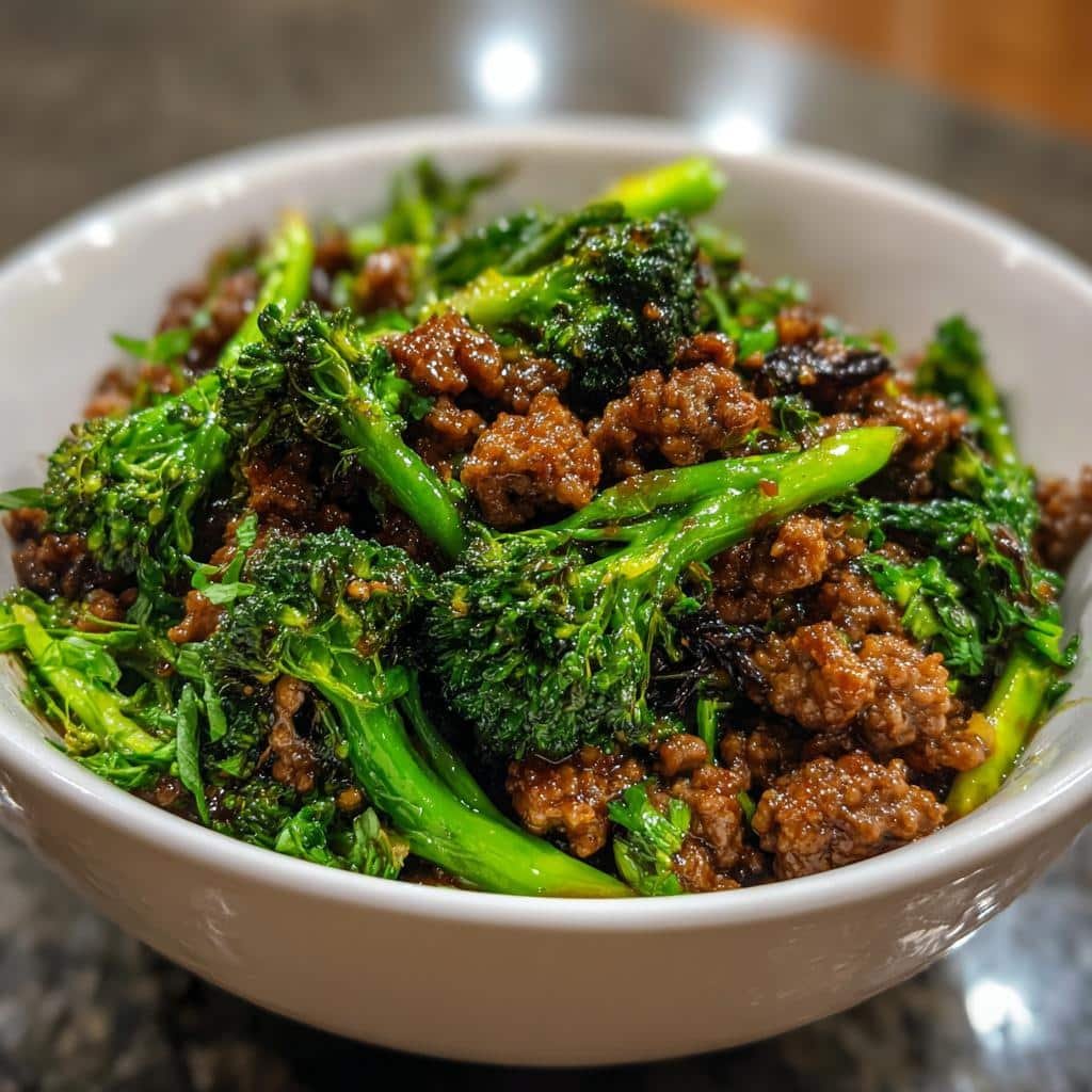 Air Fryer Crispy Ground Beef and Broccoli Bowl