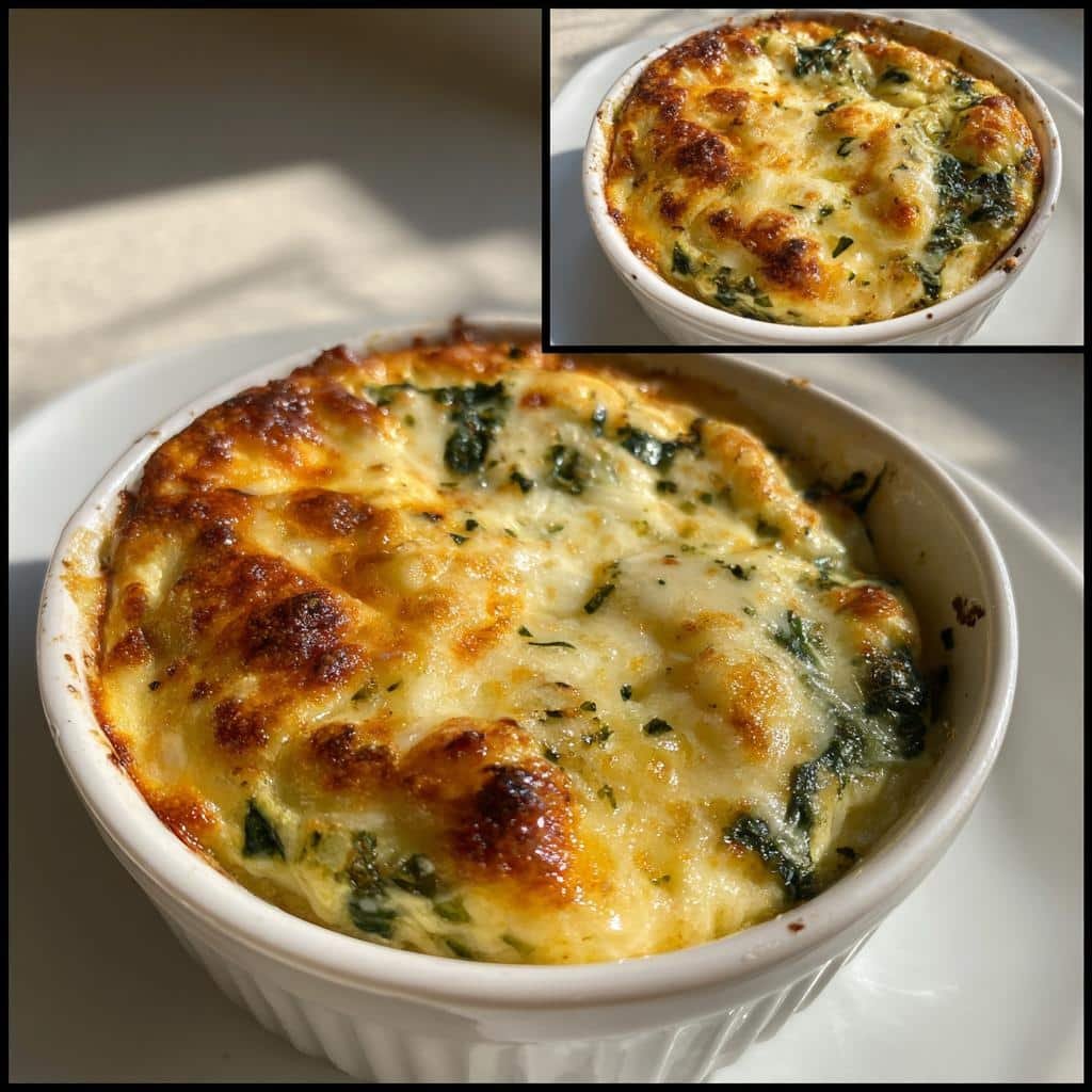 Air Fryer Crispy Spinach Egg Mozzarella Bake - detail 1