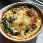 Air Fryer Crispy Spinach Egg Mozzarella Bake