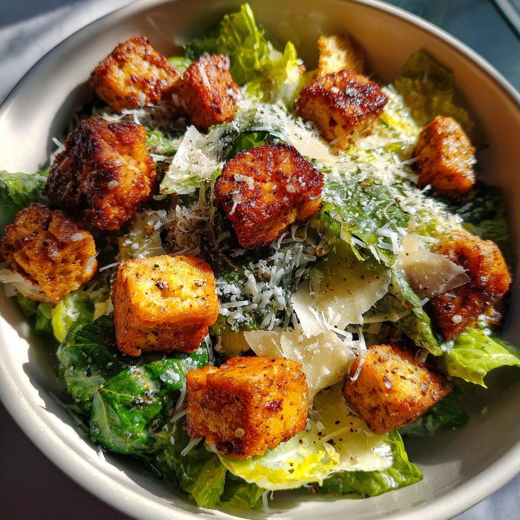 Air Fryer Crispy Tofu Caesar Salad - detail 1