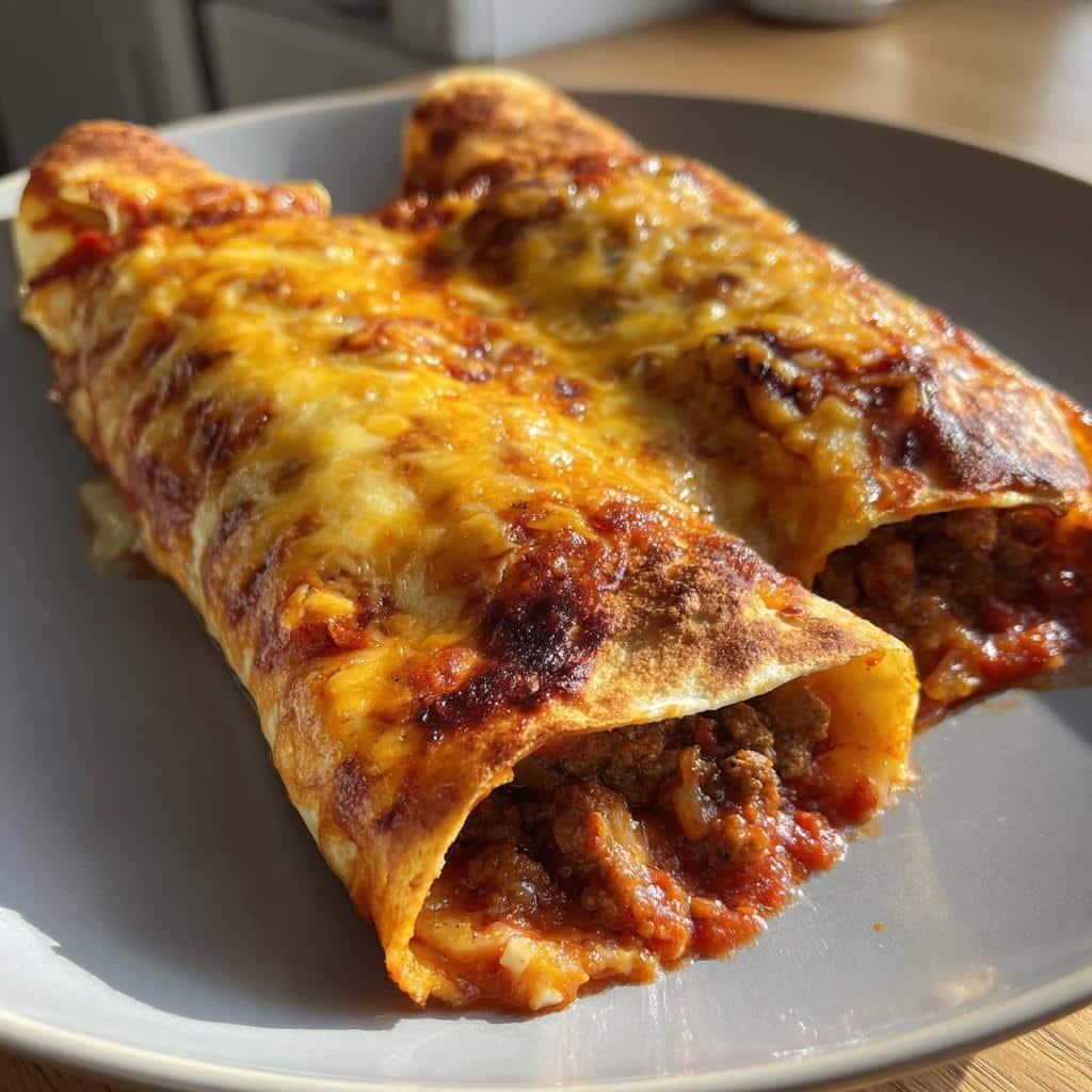 Air Fryer Enchiladas (Beef & Cheese)