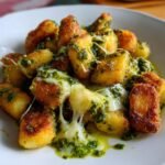 Air Fryer Gnocchi with Pesto & Mozzarella