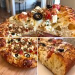 Air Fryer Greek Pizza (Olives, Feta, Tomato)