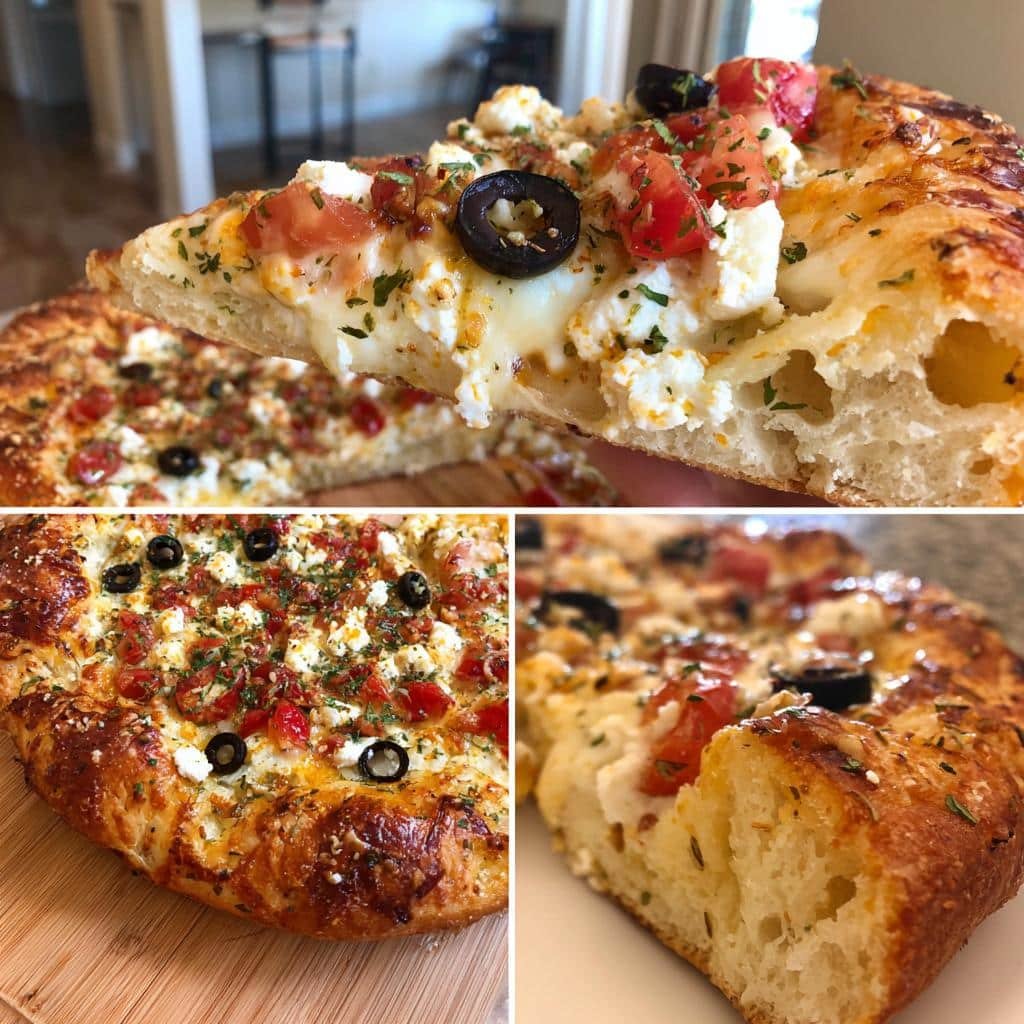 Air Fryer Greek Pizza (Olives, Feta, Tomato)