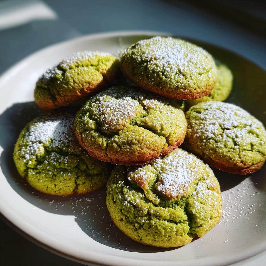 Air Fryer Matcha Latte Cookies